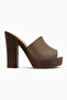 Binta Mink Suede Platform Heeled Women's Slippers - 2