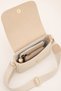 Beige Cream Women's Crossbody Bag with Gold Accessories and Adjustable Strap - - 4