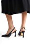 Black Patent Leather Pointed Toe Open Back 9 cm Wedge Heel New Season - 4