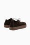 Abida Genuine Leather Brown Suede Loafer Women's Casual Shoes - 6