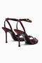 Jamila Burgundy Ankle Strap Thin Heeled Women's Shoes - 6