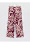 Lcw Vision Purple Elastic Waist Patterned Women's Trousers - 6