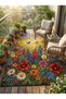 Sdt Colorful Spring Garden Patterned Woven Base Decorative Carpet Sdt1308 - 2