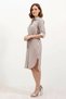 Women's Shirt Collar Belted Striped Viscose Mink Dress - 4