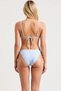 Women's Bikini Set Triangle Covered Sleeveless Plaid Patterned Low Waist Slip Bottom with Bead Accessories Knitted - 5