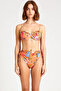 Women's Bikini Set Floral Patterned Ruffled Balconette Underwire High Waist Sleeveless Knitted Raschel - 4