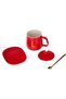 Coffee Mug Warmer for Desk, Coffee Cup Warmer Electric Beverage for Keeping Coffee Tea Water Milk Warm, Cup and Spoon (RED) - 2