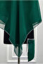 Square Emerald Green Chiffon Groom Shoulder Cover, Silver Glitter Edge, Groomsmen Bridesmaid Henna Solider Shawl Veil - 3