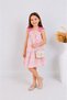 Girl's Floral Patterned Strap Dress Powder Pink Bow Detailed Lined Summer Dress - 8