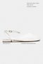 Tracy White Lace Detail Women's Ballerina Sandals with Back Strap and Buckle - 2