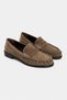 Naty Dark Beige Suede Genuine Leather Women's Loafer Shoes - 6