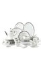 56 Piece Porcelain Dinner Set - Dishes, Plates - Dinner Plate, Side Plate, Bowl, Cups