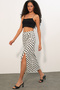 Women's Slit Polka Dot Skirt 8082 - White - 3