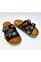 26Y217-7 Stone-Embellished, Buckle-Decorated, Flower-Embroidered Cork Slippers - 5