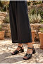 Genuine Leather Black Women's Leather Sandals Dp08-19018