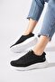 Opesber Ribbon Tied Women's Sports Shoes Black - White - 3