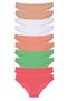 Glb-Stl41414 10 Pieces Super Eco Set Lycra Women's Slip Panties Skin White Powder Green Fuchsia