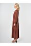 100% Lyocell Waist Detailed Maxi Dress Cinnamon - 3