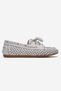 Stevo White Skin Genuine Leather Perforated Lace-Up Women's Loafer Shoes - 4
