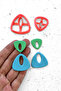 Triangle Earrings Polymer Clay Ceramic Dough Mold Set 2+3cm - 3