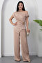 Wide Collar Buckle Symmetrical Blouse Double Set Grs3963 - 5