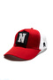 Mesh Red and White Hat with Letter Patch Detail |   Sports Hat Suitable for Daily Use