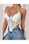 Intive Sugar Transparent Detailed Halter Neck Attractive V-Neck Corset Feminine Bustier - 2