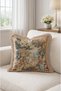 Pastoral Forest Scenic Tapestry Fringed Throw Pillow Cover Cream Tassel Vintage Pillowcase