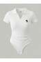 Polo Collar Ribbed Lycra Premium Bodysuit - 6