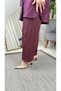 Gold Button Self-Patterned Women's Plum Suit 26Kgstkm3201 - 4