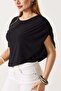 Women's sandy cape half sleeve blouse black - 4