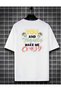 You and Tequila Make Me Crazy Back-Printed White Oversize T-Shirt - 100% Cotton Unisex Shots Written Streetwear T-Shirt - Cool Back-Printed Crew Neck Casual Party T-Shirt
