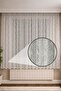 Pine Patterned Tulle Curtain 1X2.5 Pleated Embroidered Hemline Not Showing the Floor - 3