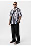 Patterned Ribbed Oversize Shirt - 2