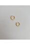 Mini Geometric Stone Xp Gold Hoop Earrings - 6