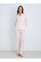 Women's Patterned S-Xl Pajama Set - Powder - 2