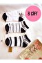 3 Pairs of Booties Socks ✦   Seamless ✦   Kisa Konç Women's Socks ✦   36-40 ✦   Mixed Patterned - 4