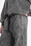 Girl's Crop Sweatshirt and Wide-Leg Pants Set - 3