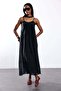 Black Pleated Maxi Dress 3413 - 2