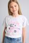 Crew Neck Printed Short Sleeve Gray T-Shirt Girls H7240A826Hs