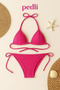 Women's Fuchsia Side Tie Bikini Swimsuit Set - 2