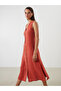 V Neck A-Line Modal Blend Dress - 2