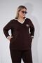 سويت شيرت نسائي كبير الحجم مطرز برقبة على شكل حرف V - 4