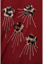 Floral Embroidered Stoned Double Set 0255-04 Claret Red - 4