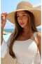 Women's Straw Hat with Large Brim and Ribbon, Focused on Simplicity - 2