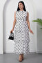 High Collar Layered Pointed Chiffon Dress Dks1420