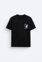 Mustafa Kemal Atatürk Chest Printed Cotton Fabric Black T-Shirt T-Shirt