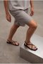 Women's Blunt Toe Stoned Cross-Strapped Flip-Flop Casual Sandals Zarev Black Satin - 5