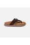 Women's Bitter Brown Colored Stone Suede Flip Flops - 2