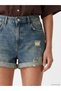 Vizyon New Season Ripped Detailed Women's Jean Shorts - 3